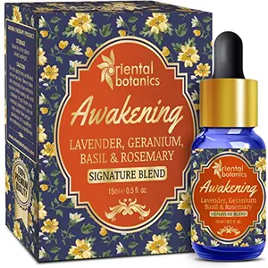 Oriental Botanics Awakening Aroma Therapy Diffuser Oil 15 ml with 100% Pure & Natural Oil that Uplifts Your Senses & Relaxes Mind | Cruelty Free & Vegan