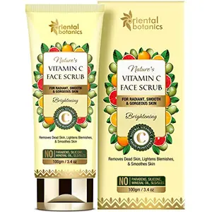Oriental Botanics Nature's Vitamin C Brightening Face Scrub 100 g with Natural Vitamin C Kakadu Plum for Radiant & Smooth Skin | Cruelty Free & Vegan | Paraben Free