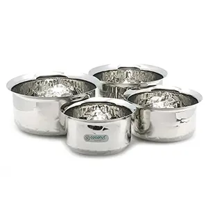 Coconut Stainless Steel Smart Tope Set / Cookware - Set of 4 Capacity -1000 ml 1300 ml 1800 ml 2300 ml