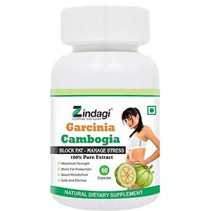 Zindagi Garcinia Cambogia Extract Cap.. - Natural Weight loss Supplement - Fat Blocking60 Cap..(Pack Of 2)