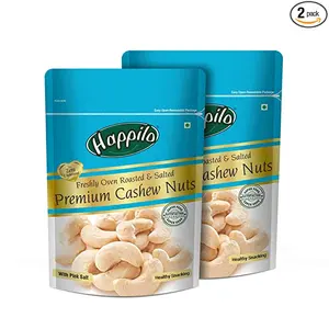 Happilo Premium Roasted and Salted Cashews 200g (Pack of 2)