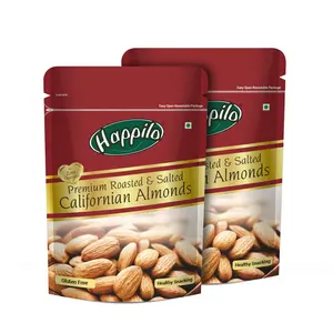 Happilo Premium Californian Almonds Roasted and Salted 200g (Pack of 2)