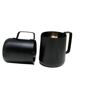 Dynore Stainless Steel Black Matt Milk Jug / Mug 800/600 ml (Set of 2)