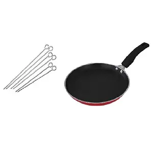 Dynore Stainless Steel 10 inch Barbeque Rods with Non Stick Dosa Tawa.