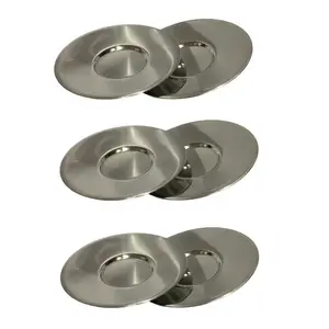 Dynore Stainless Steel 6 Pcs Saucers for Serving Tea/Coffee