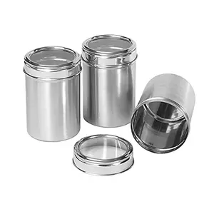 Dynore Set of 3 See Through Canister Capacity 1.75 L Each