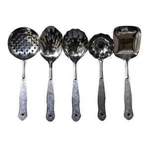 Dynore Stainless Steel Kitchen Tool Serving Spoons Delux Set