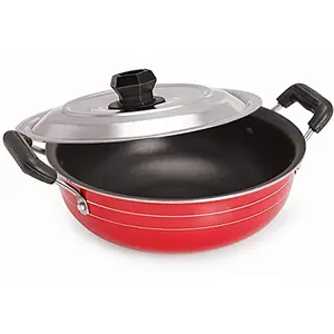 Dynore Non Stick Deep Kadai with SS Lid, 2 L Capacity