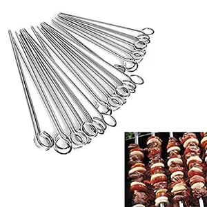 Dynore Stainless Steel Set of 24 Pcs Barbeque Skrewers/Rods 10/12 Inch