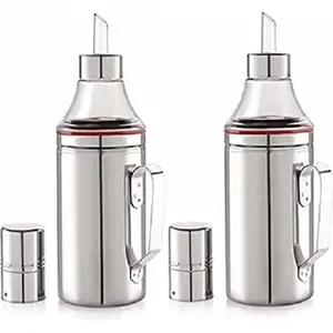 Dynore Stainless Steel 750 ml of Cooking Oil Dispenser with Handle- Set of 2
