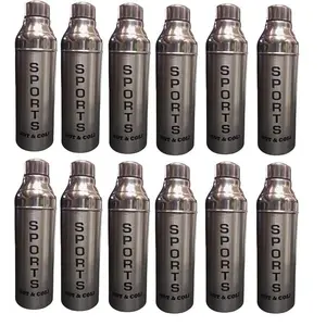 Dynore Set of 12 Stainless Steel Hot & Cold Water Bottle 500 ML