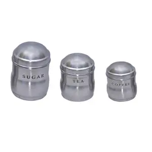 Dynore Maharaja Set - 750 ml, 500 ml, 350 ml Steel Tea Coffee & Sugar multisize Container Set