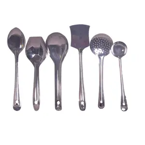 Dynore Set of 6 Kitchen Serving Tools - Long Vegetable Cooking Pan, Biryani Spoon, Deep Float, Palta, Zara, Spoodle