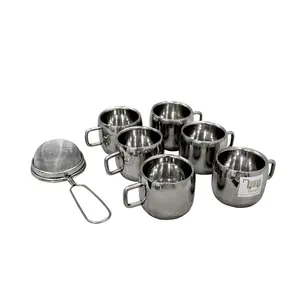 Dynore Set of 6 Apple Cup and Tea Strainer