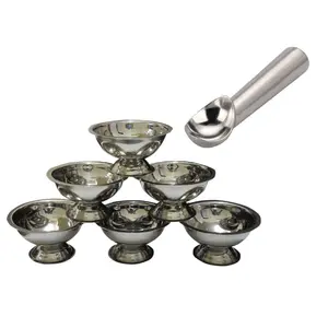 Dynore 6 Piece Ice-Cream Cups/Soup Bowl Set with Heavy Gauge ice Cream Scoop