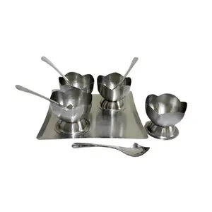 Dynore Set of 9 Dessert Combo Gifting Set - 1 Tray, 4 Cups, 4 Spoons