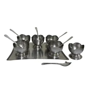 Dynore Stainless Steel Dessert Combo Gifting Set, 13-Pieces, Silver