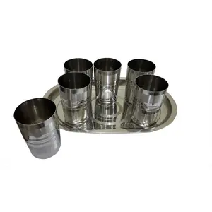 Dynore Set of 6 Glass and 1 Tray