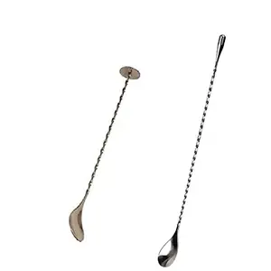 Dynore Stainless Steel Teardrop with Crusher Bar Spoon- Set of 2