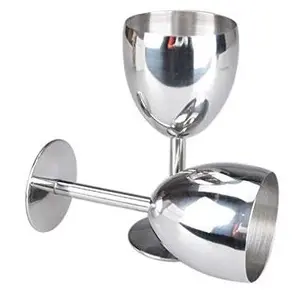 Dynore Set of 2 Stainless Steel Goblet (Wine) Glass