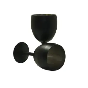 Dynore Stainless Steel Black Matte Wine Glass- Set of 2 Black Matte 250 ml