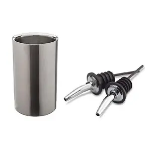 Dynore Stainless Steel Set of 2 Stainless Steel Wine Pourer and Wine Cooler
