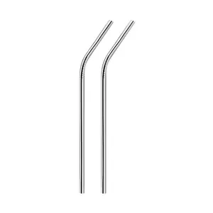 Dynore Stainless Steel Bent Straws for Kids & Adults- Set of 2