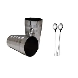 Dynore Stainless Steel Tool Glass with Mixing Stirrers Spoons