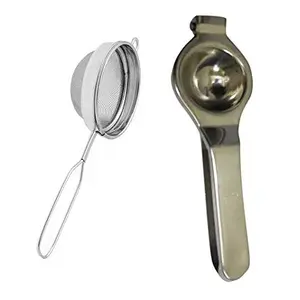 Dynore Stainless Steel Tea Strainer with Lemon Squeezer