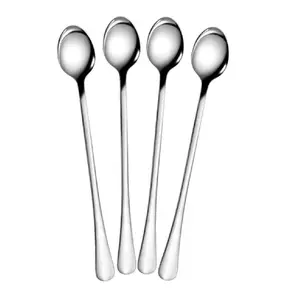 Dynore Stainless Steel 4 Pcs Soda Spoons/Bournvita/Horlicks Spoon/Milkshake Spoon/Bar Spoon 8 inch- Set of 4