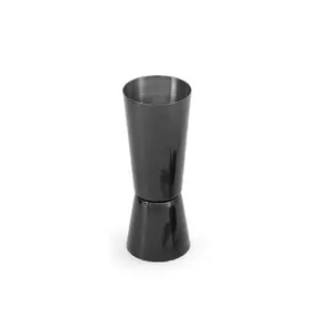 Dynore Stainless Steel Tall Peg Measure of 30/60 ml Black