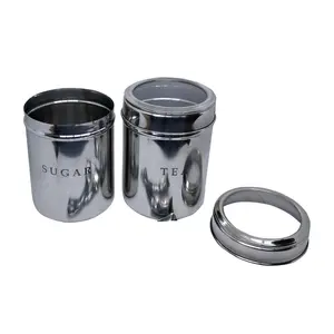 Dynore Set of 2 Tea and Sugar See Through canisters - Size 9