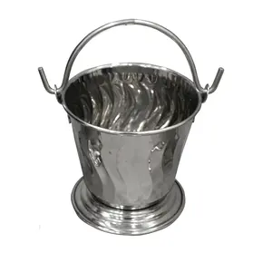 Dynore Stainless Steel Daal/Sabji/Gravy Serving Bucket/Balti Small