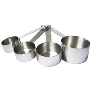 Dynore Matte Finish Heavy Gauge Stainless Steel Set of 4 Measuring Cups