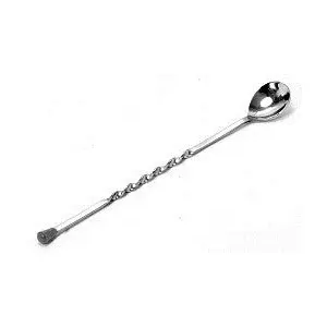 Dynore 11.4 inch Stainless Steel Bar Spoon with Black tip