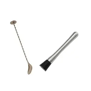 Dynore Stainless Steel Muddler with Bar Spoon Crusher