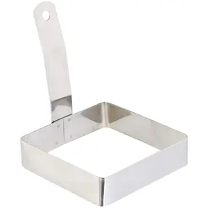 Dynore Stainless Steel Square Egg/Pancake Ring with Handle
