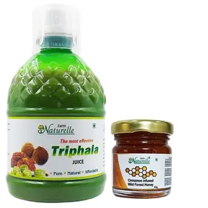 Farm Naturelle-Triphala (Trifala) Herbal Juice | 100 % Pure - 400ml With 55gm Honey