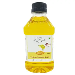 Farm Naturelle - Virgin Cold Pressed Yellow Mustard Oil (Yellow Mustared Seed Cooking Oil | Additives free | True cold pressed) -500ml