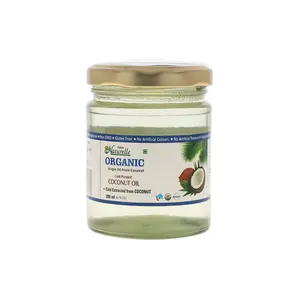 Farm Naturelle - 100 % Pure Organic Virgin Cold Pressed Coconut Cooking Oil | 200 ml In Glass Bottle