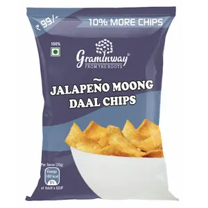 GRAMINWAY  High in Fiber Tasty & Healthy Snacks Diet Moong Chips