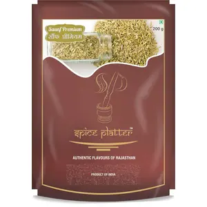 Spice Platter Whole Saunf Fennel Seeds/ Moti Sauf (400 GMS) - Pack of 2 - 200g Each Pouch
