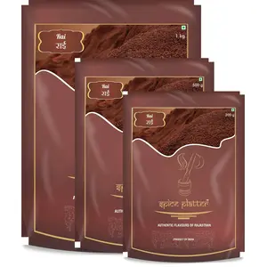 Spice Platter Brown Mustard Seeds- Bareek Rai - Shekhawati Authentic Rai - 1.7Kg - Pack of 3 (1Kg + 500g + 200g)