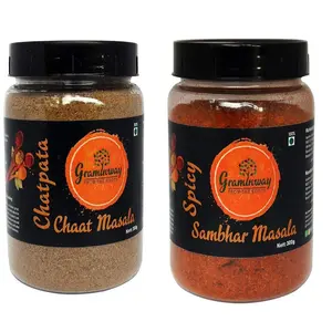 Graminway Chatpata Chaat and Spicy Sambhar Masala 2 Piece 200 G