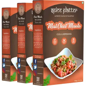 Spice Platter Mast Chat Masala - Premium Chatpata Chaat Spice(300 g) - Pack of 3 100g Each