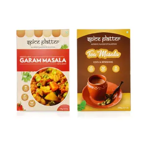 Spice Platter Chai Masala & Garam Masala | Aromatic Tea and Khada Masala | Immunity Booster | Helps in Cough and Cold | 200 Grams (Pack of 2 -100g Each)