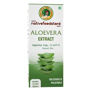 Native Food Store Aloe Vera Herbal Juice 500 ML - Contain Antioxidants, Good for Skin 