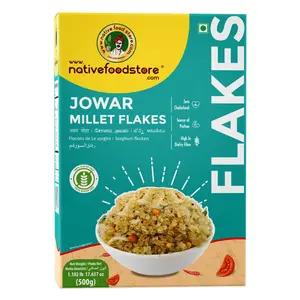 Native Food Store Jowar / Great Millet Flakes, Gluten Free and No Cholesterol Millet Flakes -500 GM