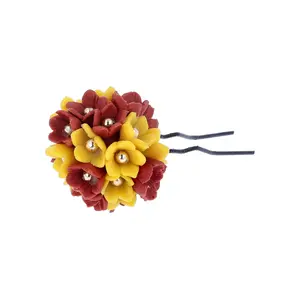 YOU & YOURS Juda Pin for Hair Handmade Artificial flowers Jewelry for women and girls (Multicolor 7)