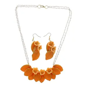 YOU & YOURS Nackles jewellery Set Handmade Artificial flowers jewelry for women